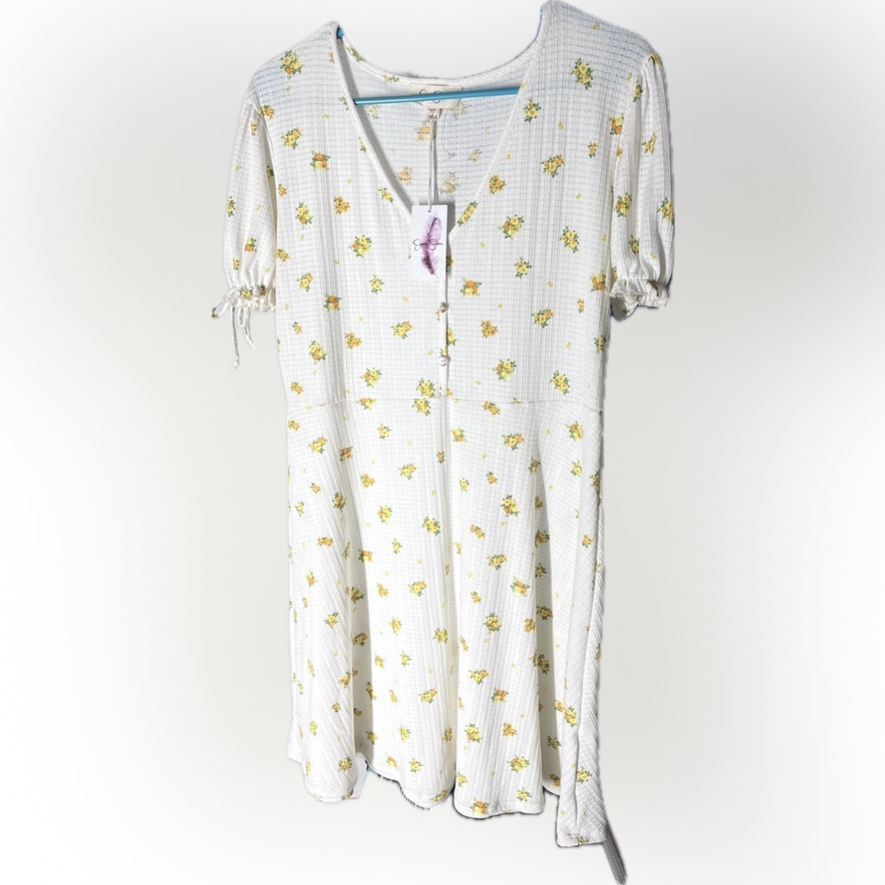 Jessica Simpson Floral dress - White and Yellow Size XL
